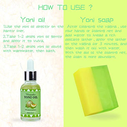 Yoni Soap Bars Yoni Wash & Yoni Oil Set Of 4, 2 * 5.29oz Handmade Vaginal Soap Feminine Wash WovarkieBuy Supplements Australia