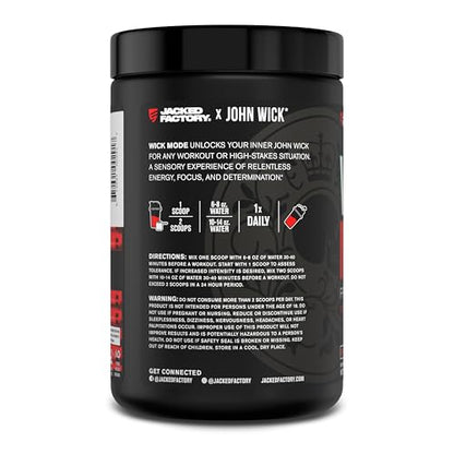 Jacked Factory X John Wick - Wick Mode Pre Workout Powder - Intense Energy, Battle-Rea Jacked FactoryBuy Supplements Australia
