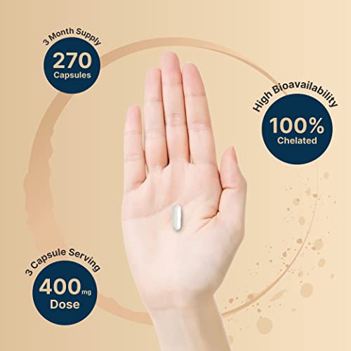 NatureBell Magnesium Glycinate 400mg (Elemental), 270 Capsules – 100% Chelated NatureBellBuy Supplements Australia