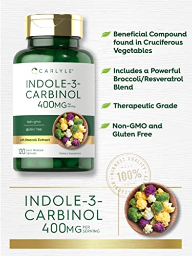 Carlyle Indole-3-Carbinol (I3C) 400mg | 120 Capsules | Advanced Formula CarlyleBuy Supplements Australia