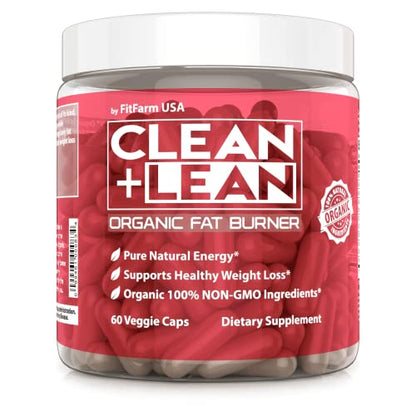 Clean+Lean-Organic Fat Burner by FitFarm USA - Worlds First Organic Fat Burner Supports 