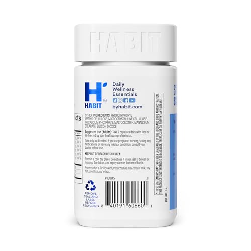 Habit Stress Relief Supplement (60 Capsules) - New Look, Supports Relaxation & Mood Balance, Vitamin B, Adaptogens, Lemon Balm, Calming, Vegan, Non-GMO (1 Pack) H' HabitBuy Supplements Australia