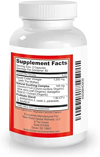 Apple Cider Vinegar Capsules - 100% Organic Apple Cider Vinegar Pills 1500 mg DOCTOR RECOMMENDED SUPPLEMENTSBuy Supplements Australia