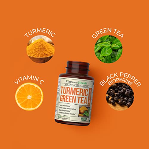 Green Tea Extract Capsules - Green Tea Supplement with Organic Turmeric Curcumin Vimerson HealthBuy Supplements Australia