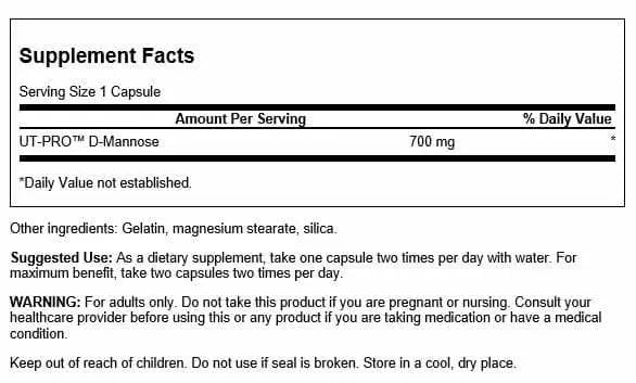 Swanson D-Mannose 700 Milligrams 60 Capsules SwansonBuy Supplements Australia