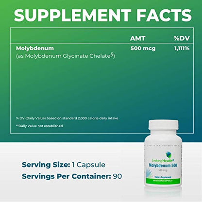 Seeking Health Molybdenum 500, Molybdenum Glycinate Chelate Supplement Seeking HealthBuy Supplements Australia