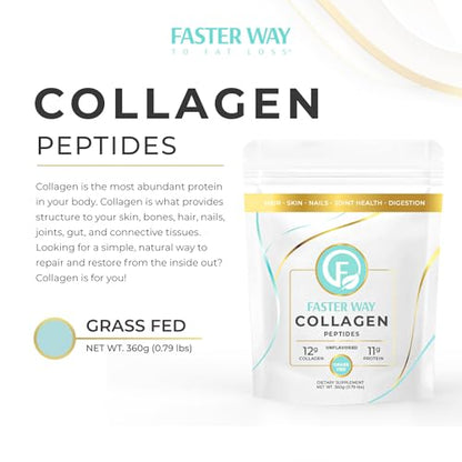FASTer Way to Fat Loss, Unflavored, 360g Grass-Fed Beef Collagen Peptides for Skin FASTer Way to Fat LossBuy Supplements Australia