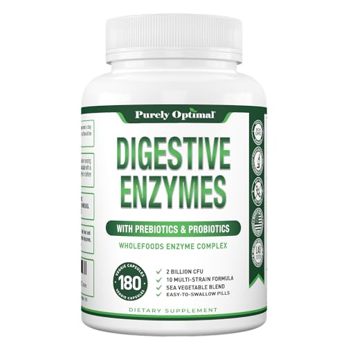 Purely Optimal Premium Digestive Enzymes Plus Prebiotics & Probiotics - for Better Digestio Purely OptimalBuy Supplements Australia