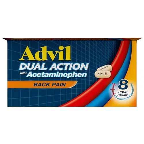 Advil Dual Action Back Pain Caplets Delivers 125mg Ibuprofen and 250mg Acetaminophen Per Dose for 8 Hours of Back Pain Relief - 144 Count AdvilBuy Supplements Australia