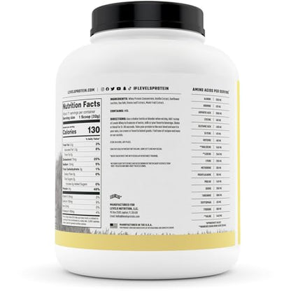 Levels Grass Fed 100% Whey Protein, No Hormones, Vanilla Bean, 5LB Levels NutritionBuy Supplements Australia