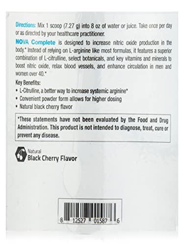 NuMedica NOVA (Nitric Oxide Vascular Assist) Complete - 7.69 oz (218.04 Grams) - Natural Black Cherry Falvor. Boosts Nitric Oxide Production for Enhanced Circulation in Men & Women.