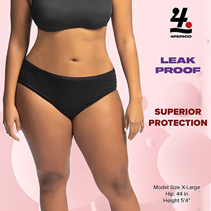 4period High Absorbency for Heavy Flow Period Panties; Leakproof, for Teens and Women (3 Black, X-Large) 4periodBuy Supplements Australia
