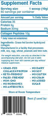 Dr. Kellyann Hydrolyzed Collagen Peptides Protein Powder Unflavored Dr. KellyannBuy Supplements Australia