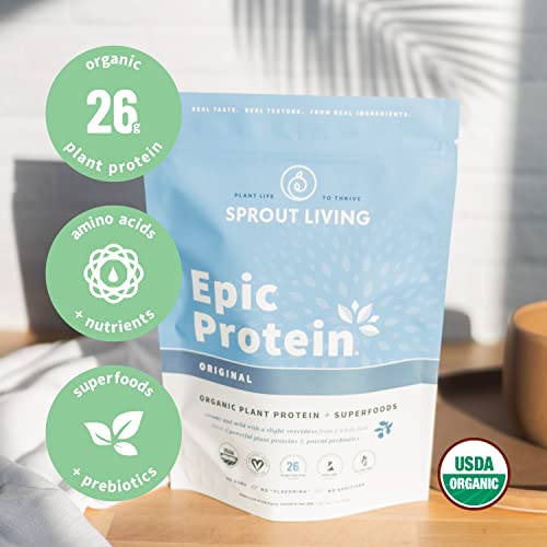 Sprout Living, Epic Protein, Plant Based Protein & Superfoods Powder, Original, Unflavored Sprout LivingBuy Supplements Australia