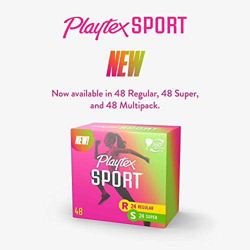 Playtex Sport Tampons, Regular Absorbency, Fragrance-Free - 48ct (Packaging May Vary) PLAYTEXBuy Supplements Australia