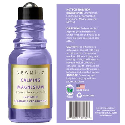 Calm Magnesium Roller Lavender Orange Cedarwood Essential Oil Roll On Calming Aromatherapy Self Care New MiuzBuy Supplements Australia
