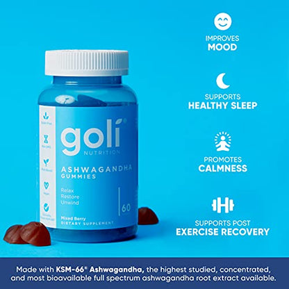 Goli Ashwagandha & Vitamin D Gummy 120 Count - Relax. Restore. Unwind GoliBuy Supplements Australia