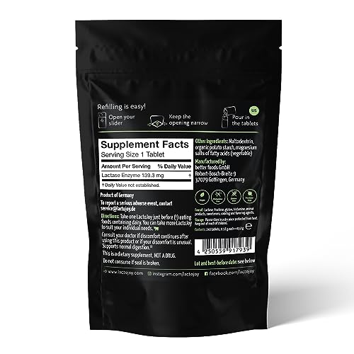 LactoJoy Lactase Pills I 240 Pieces Refill Package I Powerful Lactase Enzymes for Lactose LactoJoyBuy Supplements Australia