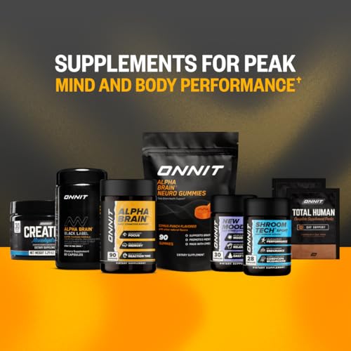 ONNIT Alpha Brain Black Label Capsules, IGEN Non-GMO Tested Citicoline Brain Supplement for Concentration and Memory, Lion’s Mane, Lutemax Lutein, L Theanine and Mucuna Pruriens, 80 Count ONNITBuy Supplements Australia