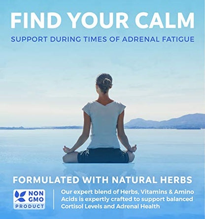 Adrenal Support & Cortisol Manager (Non-GMO) Powerful Adrenal Health with L-Tyrosine Healths HarmonyBuy Supplements Australia