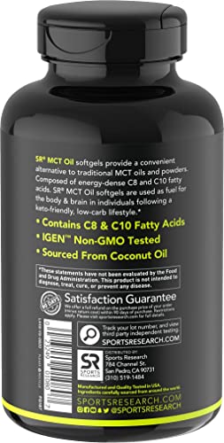 Sports Research Keto MCT Oil Capsules derived from Coconut Oil | Keto Fuel for The Brain Sports ResearchBuy Supplements Australia
