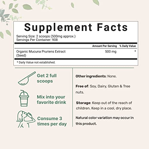 Micro Ingredients Organic Mucuna Pruriens Extract Powder,1 Pound (908 Servings) Micro IngredientsBuy Supplements Australia