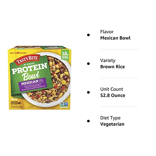 TASTY BITE Mexican Protein Bowl, 8.8 Ounce, Pack of 6, Ready to Eat, Microwaveable TASTY BITEBuy Supplements Australia