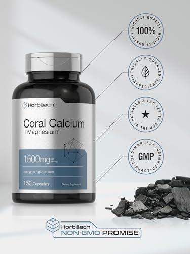Coral Calcium 1500mg 150 Capsules | Plus Magnesium | Non-GMO, Gluten Free Supplement HorbäachBuy Supplements Australia