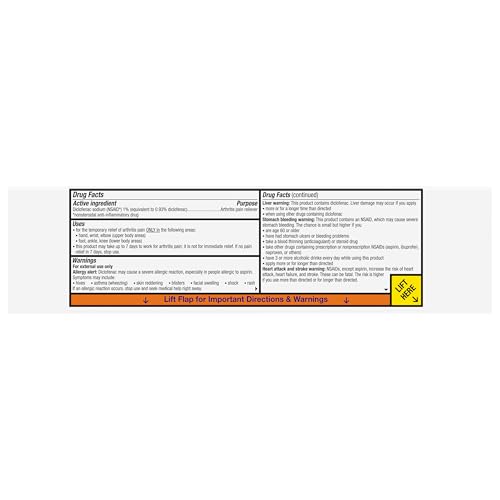 Voltaren Arthritis Pain Relief Gel, Diclofenac Sodium, 1% (NSAID), Clinically Proven Powerful Pain Reliever with Easy Open Flip Top Cap, No Prescription Needed, 5.3oz VoltarenBuy Supplements Australia