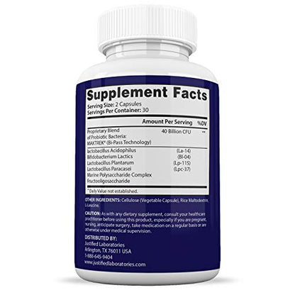 Justified Laboratories (3 Pack) Clear Nails Plus Max Pills 40 Billion CFU Probiotic 60 Caps Justified LaboratoriesBuy Supplements Australia