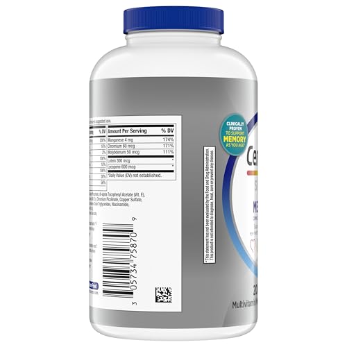 Centrum Silver Men's 50+ Multivitamin with Vitamin D3, B-Vitamins, Zinc for Memory and Cognition - 200 Tablets