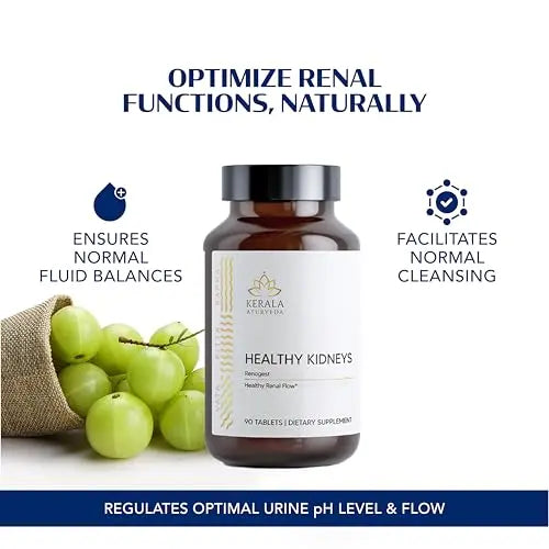 Kerala Ayurveda Healthy Kidney Herbal Tablets | Support Normal Kidney Function and Health | Kidney and Bladder Support | Urinary System Support - 90 Count Kerala AyurvedaBuy Supplements Australia