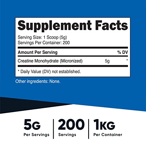 Nutricost Creatine Monohydrate Micronized Powder (1 KG) - Pure Creatine Monohydrate NutricostBuy Supplements Australia