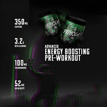Outbreak Nutrition Pathogen Pre Workout with Beta-Alanine, Energy Boosting Muscle Pumping Preworkout Powder | Double Barrel Berry | 25 Servings, 336g