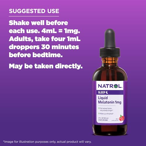 Natrol Liquid Melatonin 1mg, Berry-Flavored Dietary Supplement for Restful Sleep, 2 Fl Oz NatrolBuy Supplements Australia