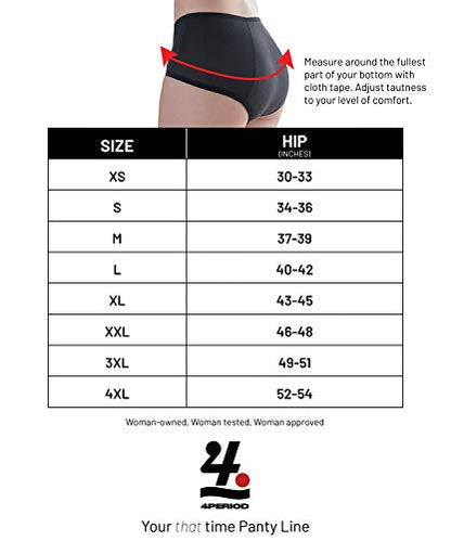 4period High Absorbency for Heavy Flow Period Panties; Leakproof, for Teens and Women (3 Black, X-Large) 4periodBuy Supplements Australia