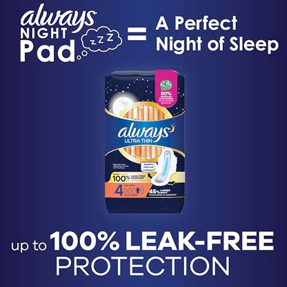 Always Ultra Thin Feminine Pads for Women, Size 5, Extra Heavy, Overnight Absorbency AlwaysBuy Supplements Australia