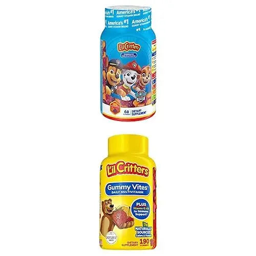 Bundle of L'il Critters Paw Patrol Complete Multivitamin Gummies, 60ct + Lil Critters Gummy Vites Daily Kids Multivitamins Fruit Flavored Gummy Vitamin, 95-190 Day Supply, 190-count Lil Critters