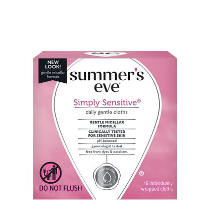 Summer's Eve Cleansing Cloth Simply Sensitive, 3 Count Summer's EveBuy Supplements Australia