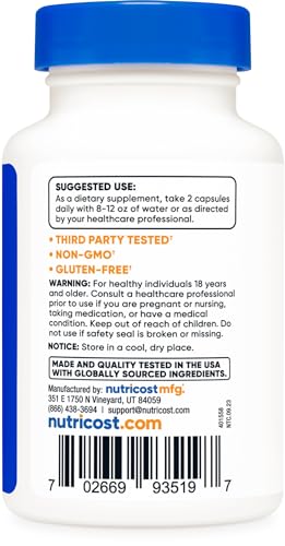 Nutricost Coleus Forskohlii 500mg, 60 Capsules - Maximum Strength Formula NutricostBuy Supplements Australia