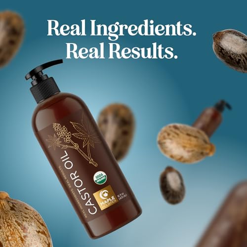 Hexane Free Organic Castor Oil - USDA Organic Castor Oil for Body Detox Hair Growth & Skin Care Maple HolisticsBuy Supplements Australia