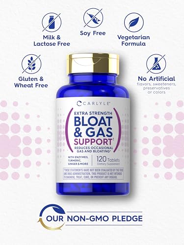 Carlyle Bloat & Gas Support for Men & Women | 120 Tablets | Extra Strength Pills | Supplement CarlyleBuy Supplements Australia
