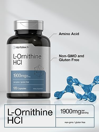 L Ornithine HCl | 1900mg | 120 Capsules | Non-GMO & Gluten Free Supplement HorbäachBuy Supplements Australia