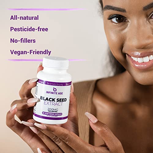 INFINITE AGE Dry Organic Black Seed Oil Extract Capsules - Nigella Sativa Seed Extract INFINITE AGEBuy Supplements Australia