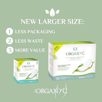 Organyc New and Improved 100% Certified Organic Cotton Overnight Feminine Pads OrganycBuy Supplements Australia
