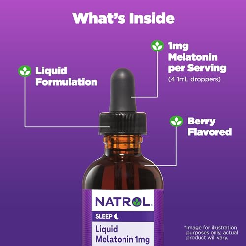 Natrol Liquid Melatonin 1mg, Berry-Flavored Dietary Supplement for Restful Sleep, 2 Fl Oz NatrolBuy Supplements Australia