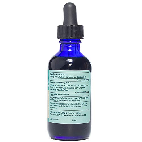 Birth Song Botanicals Fertile Ground Fertility Liquid Tincture, Herbal Supplement to Help Regulate Birth Song BotanicalsBuy Supplements Australia