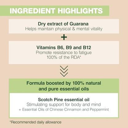Pranarom - Aromaboost Energy Herbal Supplement - for Physical and Mental Fatigue - Guarana - Vitamins B6 B9 B12 - Pure Scots Pine Essential Oil - 60 Count PranaromBuy Supplements Australia
