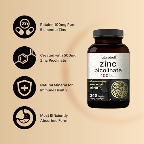 NatureBell Zinc Picolinate 100mg, 480 Count Capsules - Supports Immune System NatureBellBuy Supplements Australia