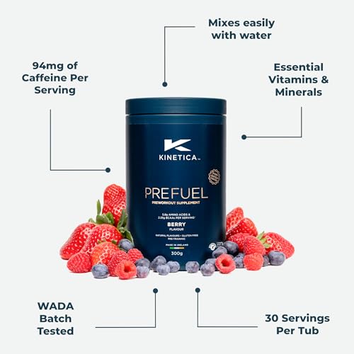 Kinetica PreFuel, Pre Workout, 5.9g Amino Acids & 2.3g BCAA's per Serving, 30 Servings KineticaBuy Supplements Australia